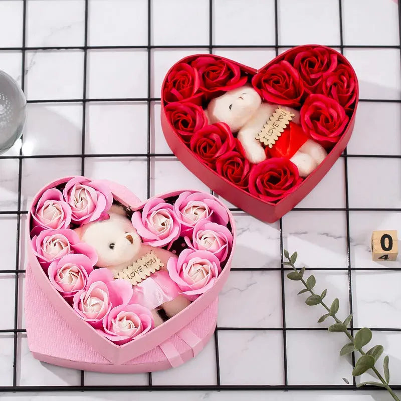 Heart-shaped Rose Red Gift Box New Year Christmas Gift Box Valentine's Day Christmas Gift Mother's Day Birthday Gift - Bellarte Enchanté Heart-shaped Rose Red Gift Box New Year Christmas Gift Box Valentine's Day Christmas Gift Mother's Day Birthday Gift
